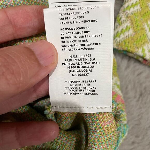 Anthropologie Aldo Martins Women 12 Chevron Blazer Jacket Bamboo Spain Designer - Picture 15 of 16